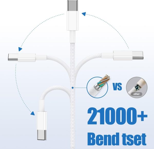 Original Type C to C Quick Fast Charging Data Cable Compatible with iPhone/Android Only Cable 20w - Image 7