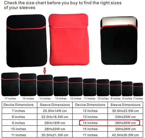 Storin 14.5 Inch Reversible Laptop Sleeve Cover Case For Hp,Lenovo,Dell,Asus,Acer,Sony,Apple Macbook,Assorted pouch - Image 2