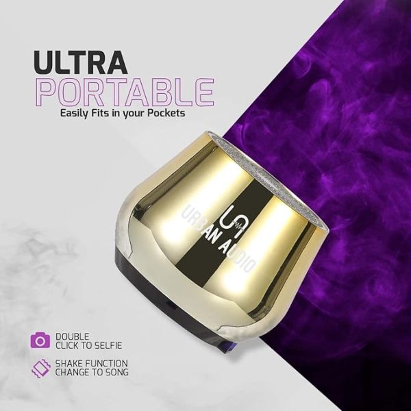 Urban Audio Mini 4 Wireless Portable Bluetooth Speaker with 5W Output, Shake Function to Change Song Hi-Fi Sound Quality, Built-in Mic, One Click Button Use & Charging LED Light Indicator - Image 3