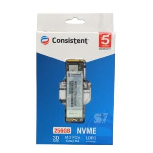 Consistent 256GB NVMe PCIe M.2 SSD 2280, 3D NAND with SLC Cache, Up to 2200MB/s, 5 Years Warranty