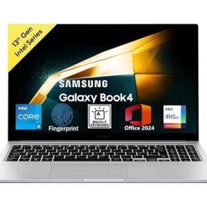 Samsung Galaxy Book 4 15.6" Full HD | Intel Core i5 1335U | 16GB RAM | 512GB SSD | Win 11 Home | MS Office'2024 | Fingerprint Reader | Intel Iris XE Graphics | Backlit Keyboard |NP750XGJ-LS6IN |Silver