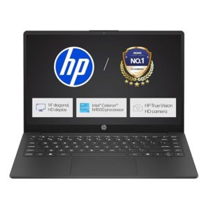 HP 14s Intel Celeron Dual Core N4500 Laptop (8GB/512GB SSD/Win 11) 14.0" HD Display, MSO 24, Black, 1.46kg, DQ3149TU Thin and Light Business Laptop