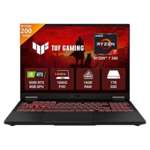ASUS TUF A16 (2026), AMD Ryzen 7 260, RTX 5050-8GB, 16GB RAM, 1TB SSD, FHD+, 16", (40 cm), Windows 11 Home, M365 Basic(1 Year)* Office 2024, Jaeger Gray, 2.2 Kg, FA608UH-RV112WS, Gaming Laptop