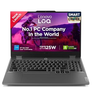 Lenovo LOQ 2024, 12th Gen Intel Core i5 12450HX, RTX 3050-6GB, 16GB RAM, 512GB SSD, FHD, 15.6"/39.6cm, 144Hz, Windows 11, Office 2024, Grey, 2.4Kg, 83GS00LNIN, 3 Mon. Game Pass, Gaming Laptop