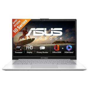 ASUS Vivobook Go 14 (2026),AMD Ryzen 3 30 Processor,AMD Radeon iGPU,8GB RAM,512GB SSD,FHD,14" (35.5 cm),Windows 11,M365 Basic(1Y)* Office 2024,Cool Silver,1.38 Kg,E1404FA-EB1224WS,Thin & Light Laptop