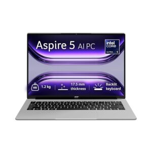 Acer Aspire 5, Intel Core Ultra 5 125H Processor,Office 2024 + M365 Basic, 16 GB RAM, 512 GB SSD, WUXGA IPS, 14.0"/35.56 cm, Win 11 Home, Pure Silver, 1.2 kg, A514-54H, Backlit KB, Premium Laptop