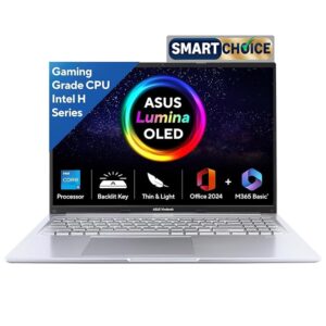 ASUS Vivobook 16,Smartchoice, 13th Gen, Intel Core i5-13420H,16GB RAM,512GB SSD,FHD, OLED,Win 11,M365 Basic (1Y),Backlit Keyboard,Office 2024,Silver,1.88 kg,X1605VA-SH1952WS, Thin & Light Laptop