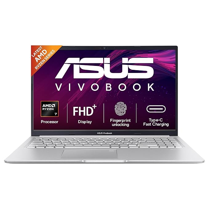 ASUS Vivobook 15 (2026),AMD Ryzen 7 170,Fingerprint Sensor,16GB RAM,512GB SSD,FHD, 15.6",(39.6 cm),Windows 11,M365 Basic(1 Year)* Office 2024, Cool Silver,1.70 kg, M1502NAQ-BQ121WS,Thin & Light Laptop