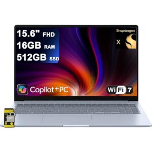 SAMSUNG Galaxy Book4 Edge Laptop 15.6" FHD Anti-Glare Qualcomm 8-core Snapdragon X (Up to 45 Tops) 16GB RAM 512GB SSD for Creator Designer Business Professional Win11 ICP Hub w/Copilot+ AI