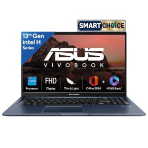 ASUS Vivobook 15, Smartchoice,Intel Core i5 13th Gen 13420H,16GB RAM, 512GB SSD, FHD 15.6",Windows 11, Office Home 2024, Quiet Blue, 1.70 kg, X1502VA-BQ836WS,Intel UHD iGPU, M365 Basic (1Year)* Laptop