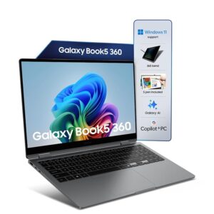 Samsung Galaxy Book5 360 | Intel Evo Core Ultra 5 226V | Built-in AI | 15.6" (39.6cm) Touchscreen 2-in-1 AMOLED 60Hz | 500 Nits (16GB/512GB SSD/Intel Arc/Win11/MSO'21/Gray/1.46kg) | S-Pen Included