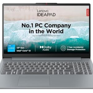 Lenovo IdeaPad Slim 3 13th Gen Intel Core i3-1315U 15.6 Inch (39.6cm) FHD Thin & Light Laptop (8GB RAM/512GB SSD/Windows 11/Office Home 2024/Grey/1.62Kg), 82X700HHIN