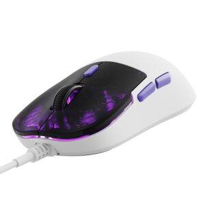 Kreo Harpy Gaming Mouse Wired (White), 55g Ultra-Lightweight Mouse, Customizable RGB Mouse for Laptop Gaming, Mouse for Pc, 1000Hz Polling Rate, 12800 DPI
