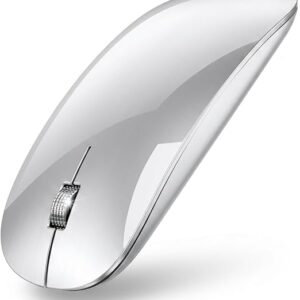 Offbeat - Atom Dual Bluetooth 5.1+5.1 & 2.4Ghz Wireless, Type-C Rechargeable 100 Hours Battery Silent Click Mouse, Triple Device connectivity Windows, Mac, iOS, Android (Silver)