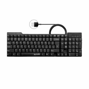 ProDot Alive Type-C Wired Keyboard Floated Key I Plug & Play Technology I 103-Keys Layout I Rupees Key I Spill Resistant Design I Works with Windows, iOS, Linux, Laptop and Mobile I 1 Year Warranty