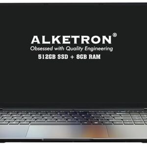 ALKETRON -15.6 Inch Full HD(2026 Model) Office/Business Laptop - AMD Processor with Built-in Graphics + 512GB SSD + 8GB RAM - Windows11 Pro & MS Office - 1Yr + 3Yr Warranty(Standard Plus Edition)