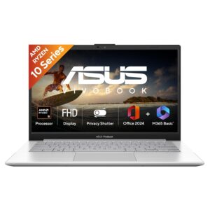 ASUS Vivobook Go 14 (2026),AMD Ryzen 3 30,AMD Radeon iGPU,8GB RAM,256GB SSD,FHD,14"(35.5 cm),Windows 11 Home,M365 Basic(1 Year),Office 2024,Cool Silver,1.38 kg,E1404FA-EB1762WS,Thin & Light Laptop